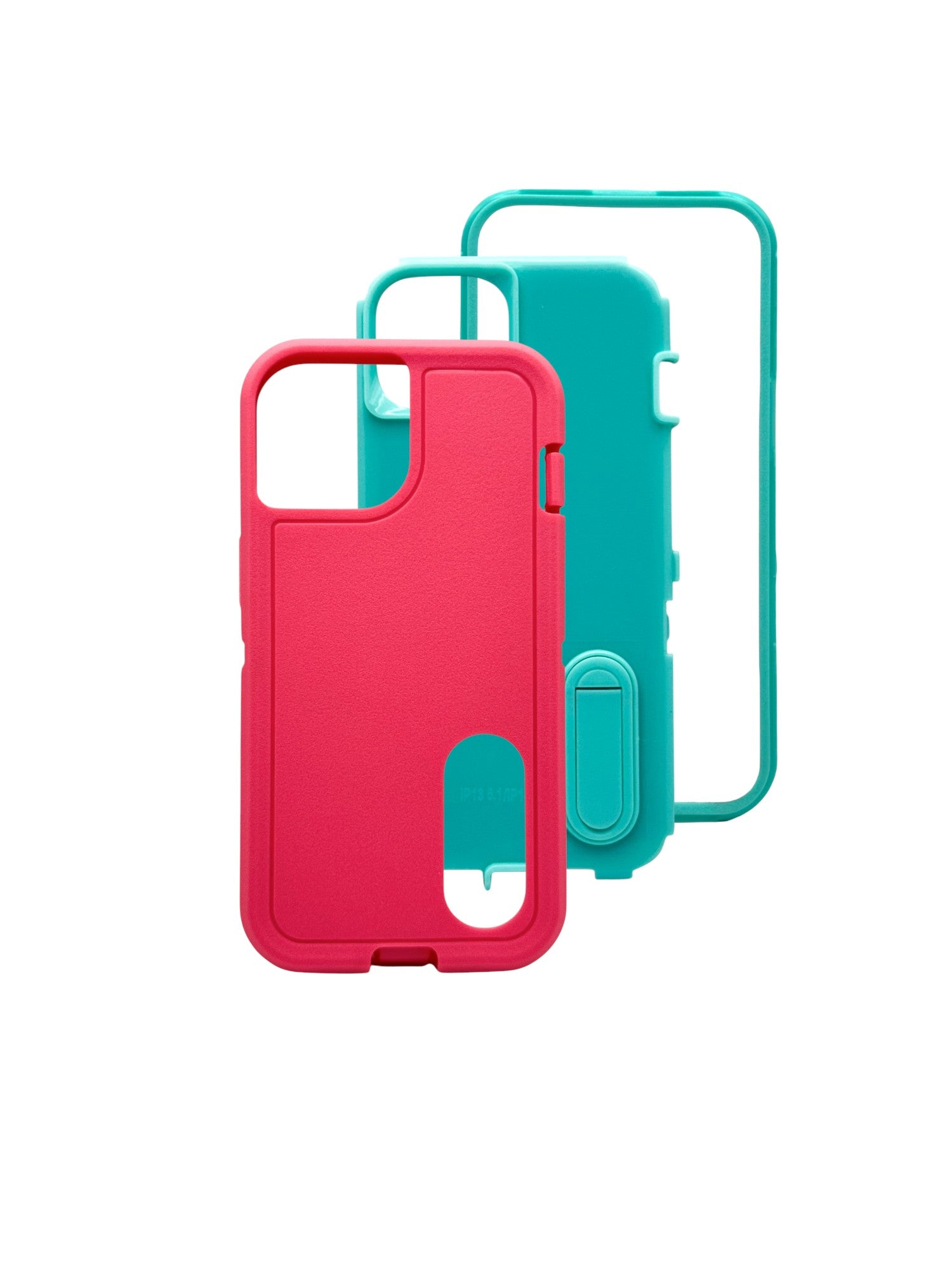 Funda para iPhone 14 plus (6.7) uso rudo extremo 3 en 1 con base de apoyo Rosa
