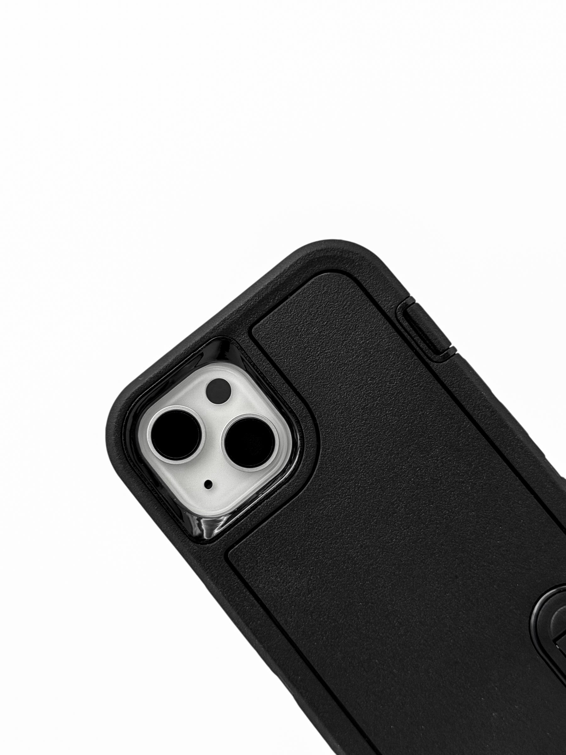 Funda para iPhone 13 normal (6.1) uso rudo extremo 3 en 1 con base de apoyo negro