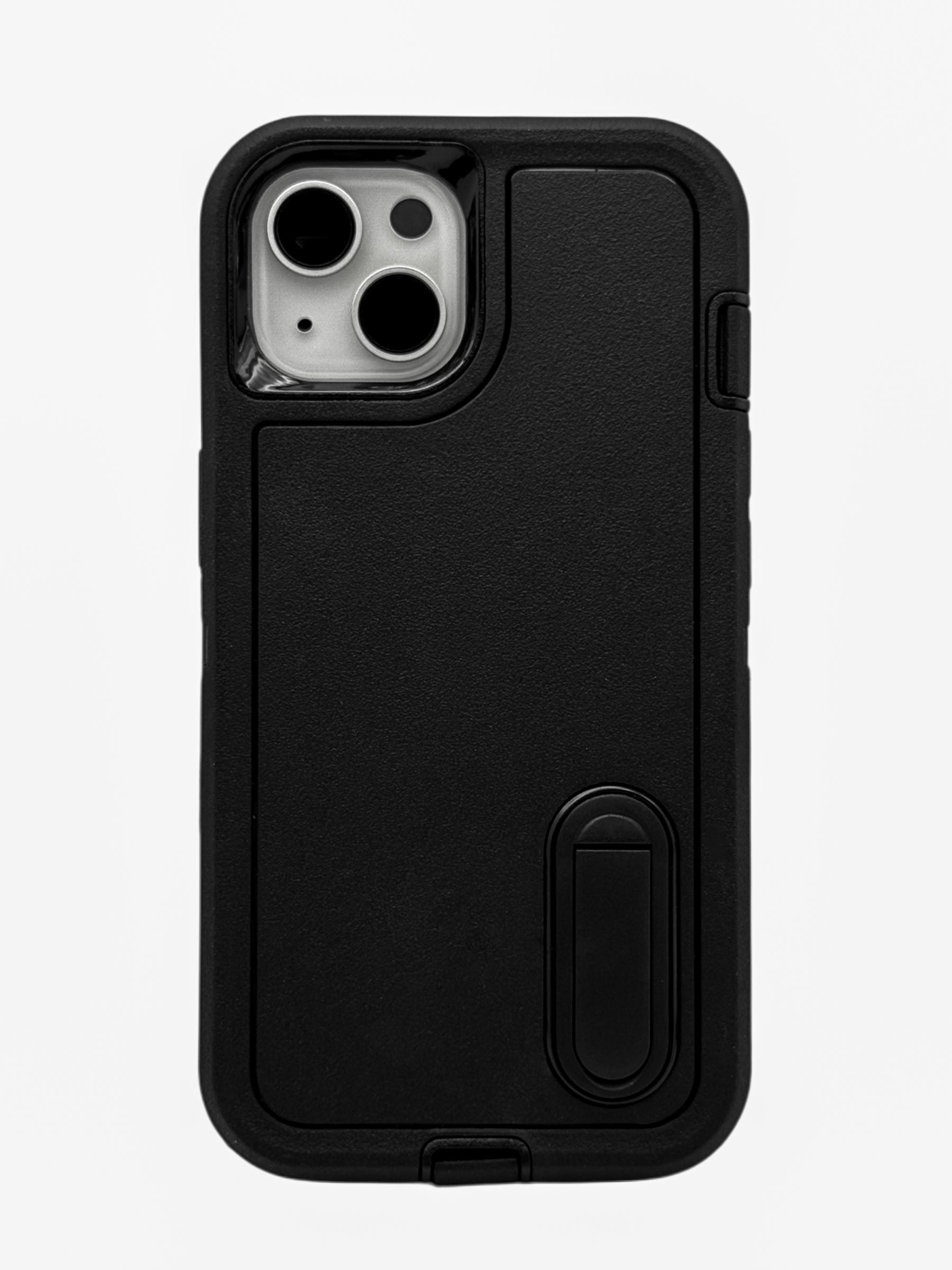 Funda para iPhone 13 normal (6.1) uso rudo extremo 3 en 1 con base de apoyo negro