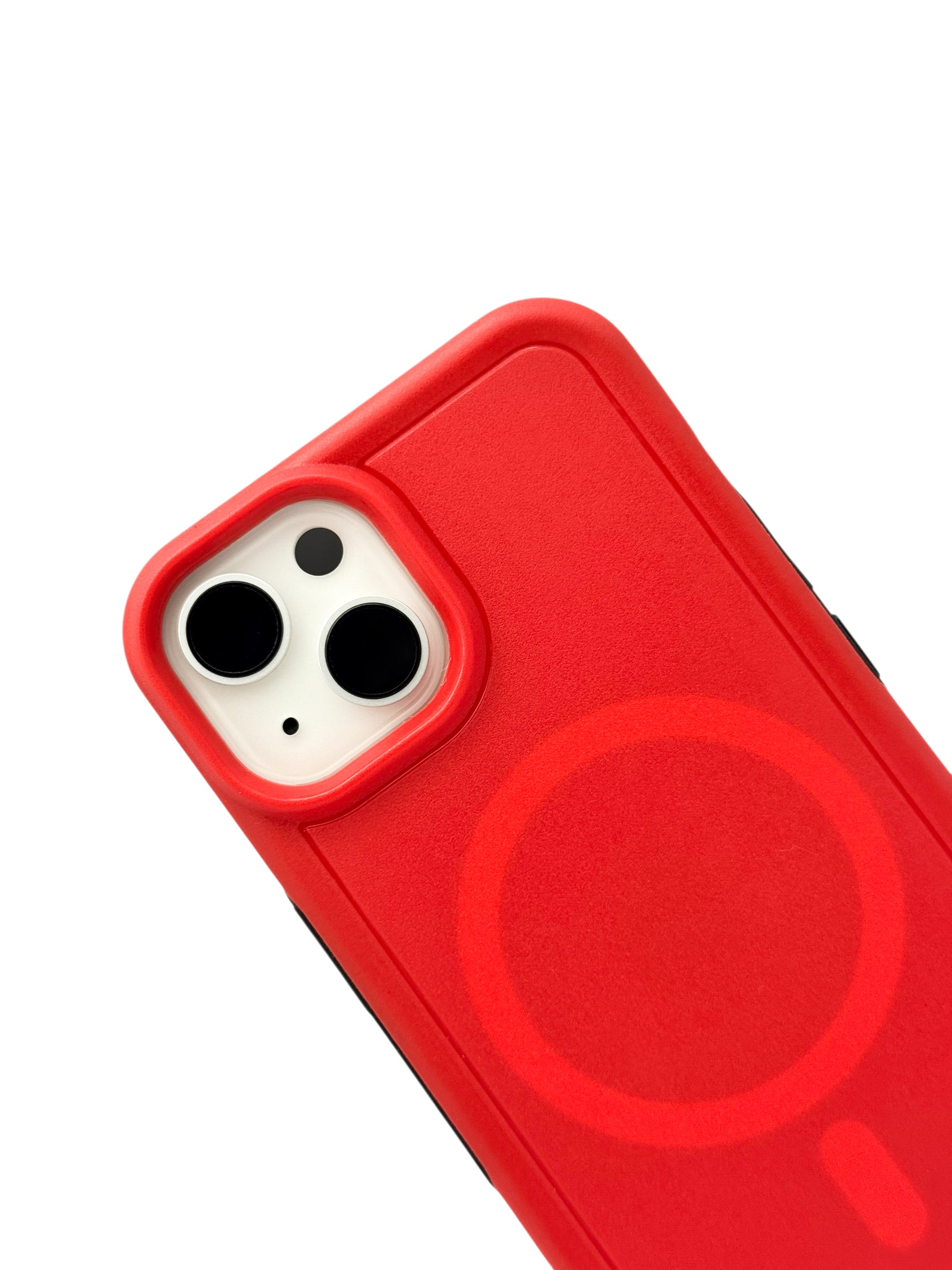 Funda para iPhone 13 normal (6.1) Rigida con aro magsafe roja