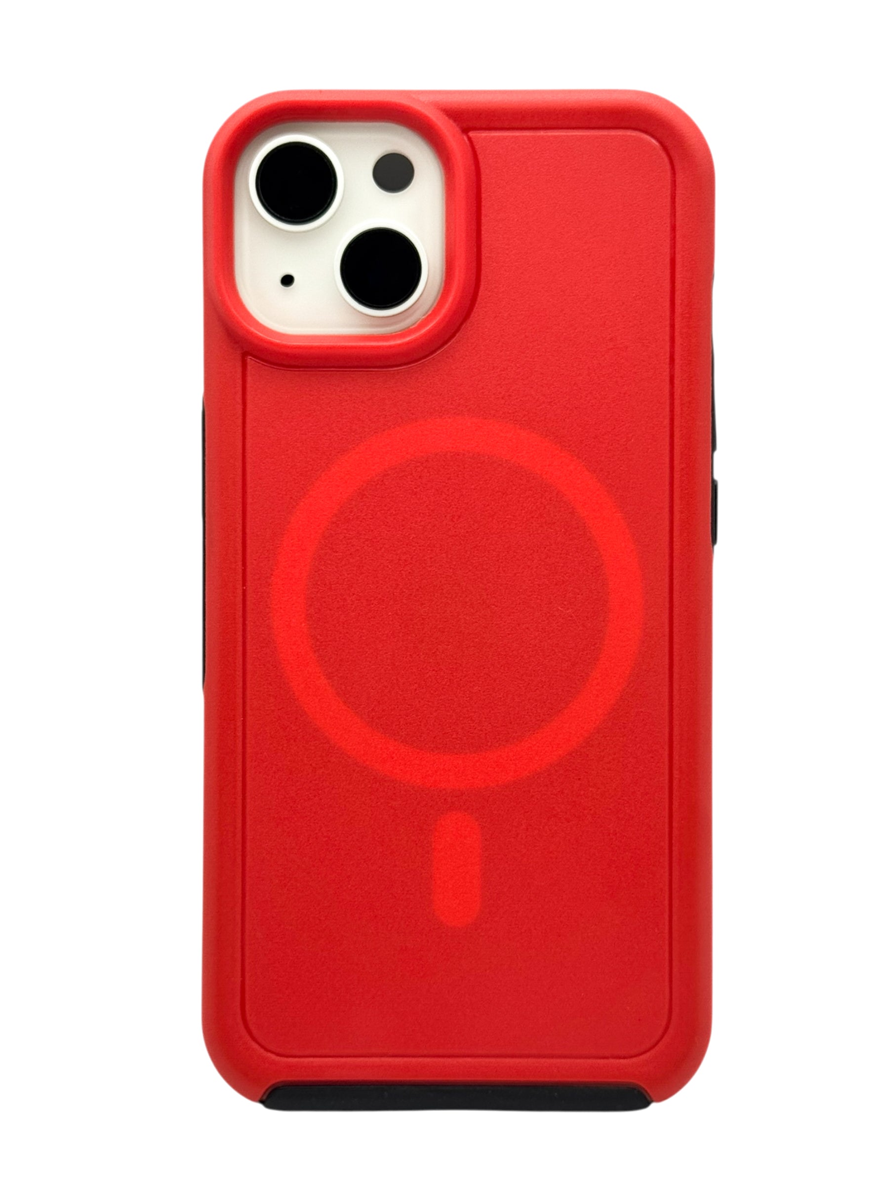 Funda para iPhone 13 normal (6.1) Rigida con aro magsafe roja