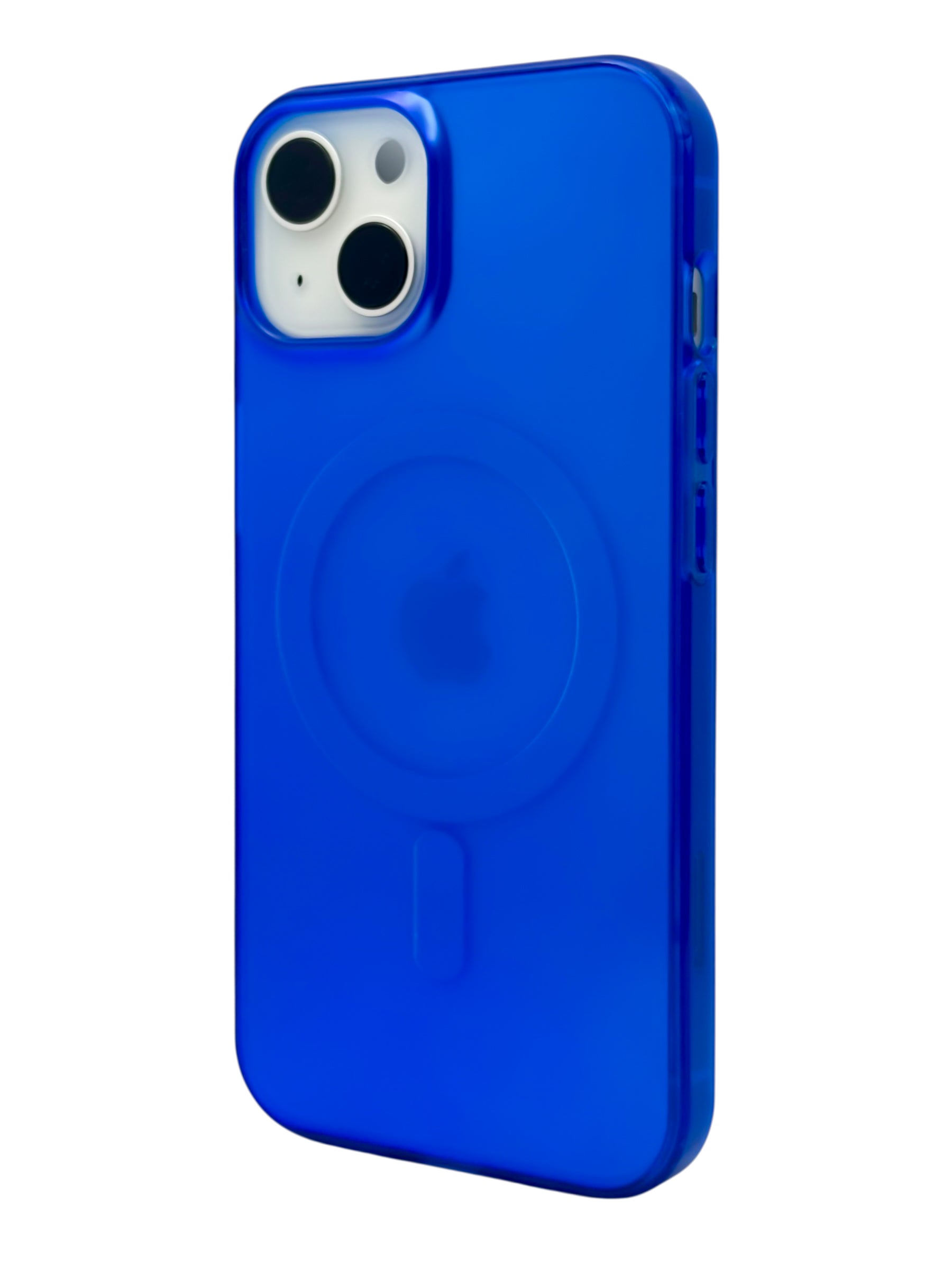 Funda para iPhone 14 normal (6.1) Rigida con aro magsafe efecto tornasol azul