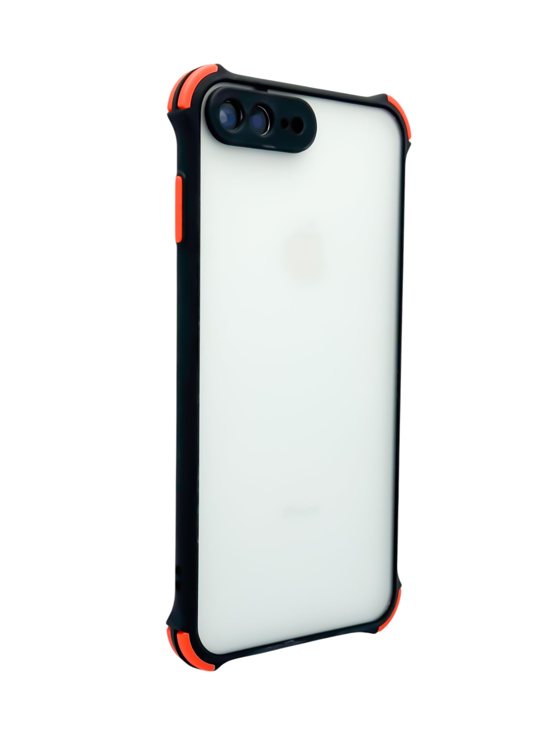 Funda mate con esquinas reforzadas Para iPhone 8 Plus / 7 Plus color Negro con rojo