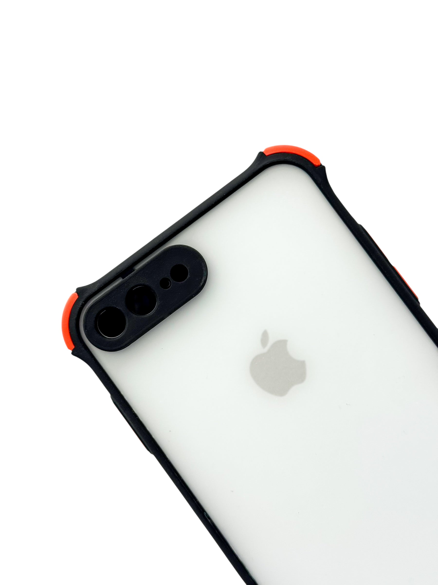 Funda mate con esquinas reforzadas Para iPhone 8 Plus / 7 Plus color Negro con rojo