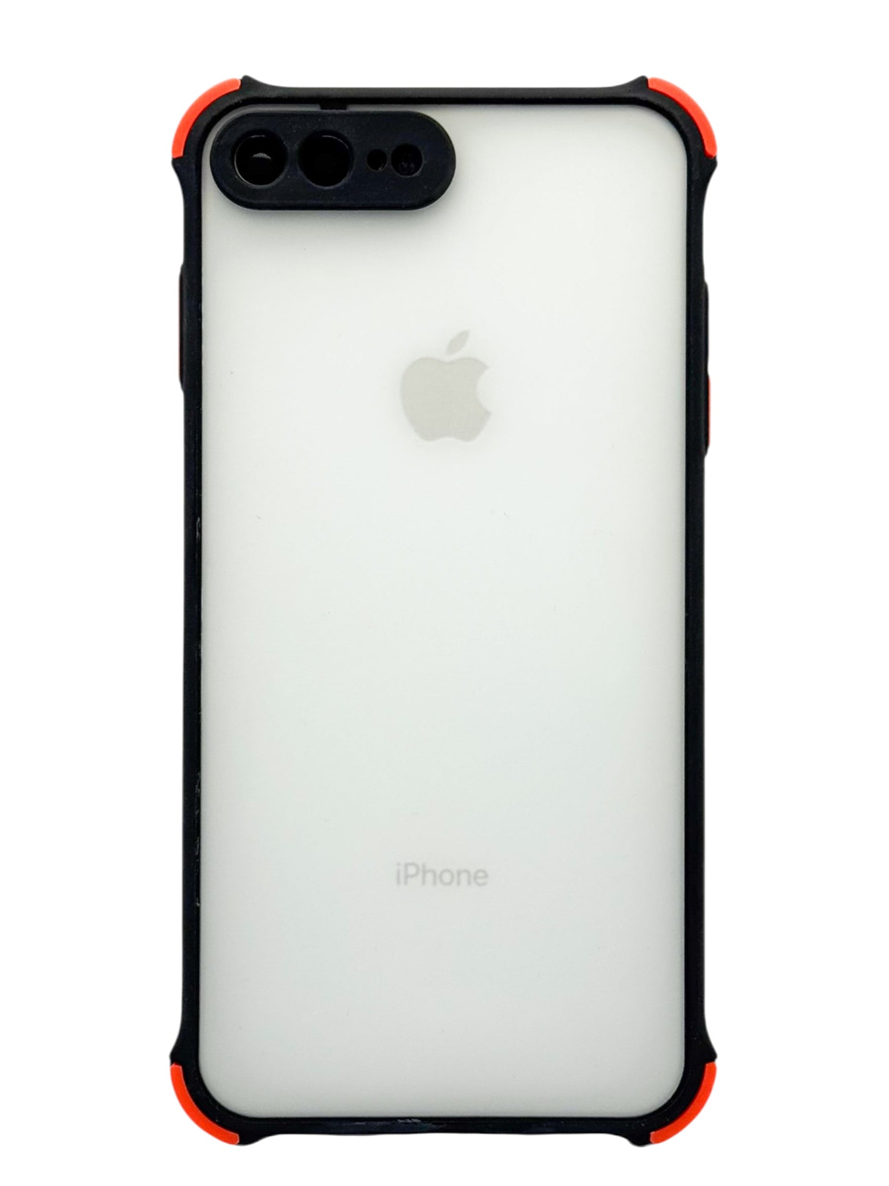 Funda mate con esquinas reforzadas Para iPhone 8 Plus / 7 Plus color Negro con rojo