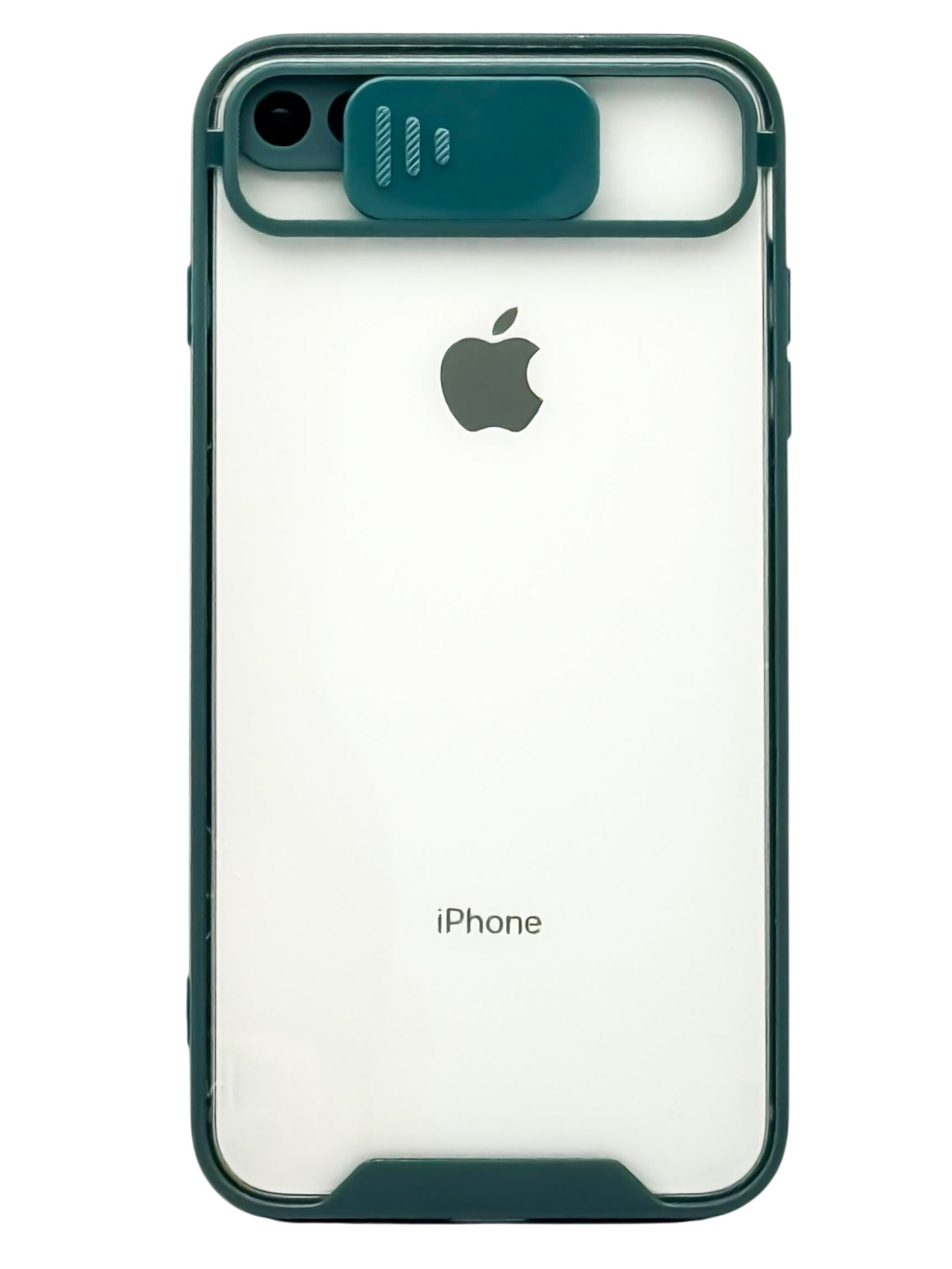 Funda transparente con protector en camara deslizable para  iPhone 8 Plus / 7 Plus color Verde