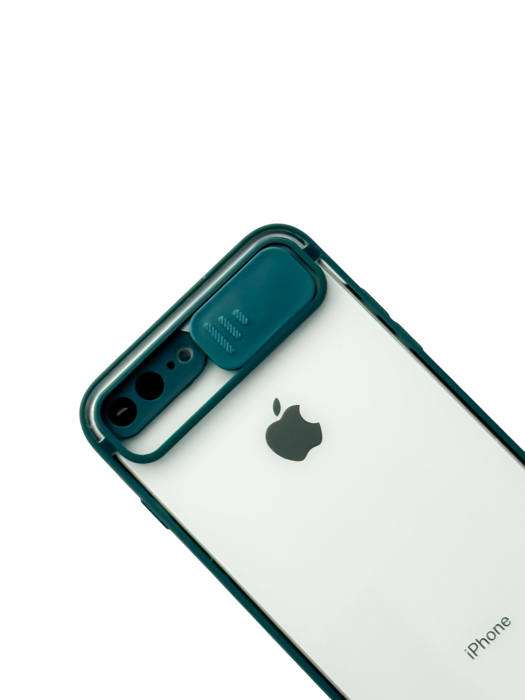 Funda transparente con protector en camara deslizable para  iPhone 8 Plus / 7 Plus color Verde
