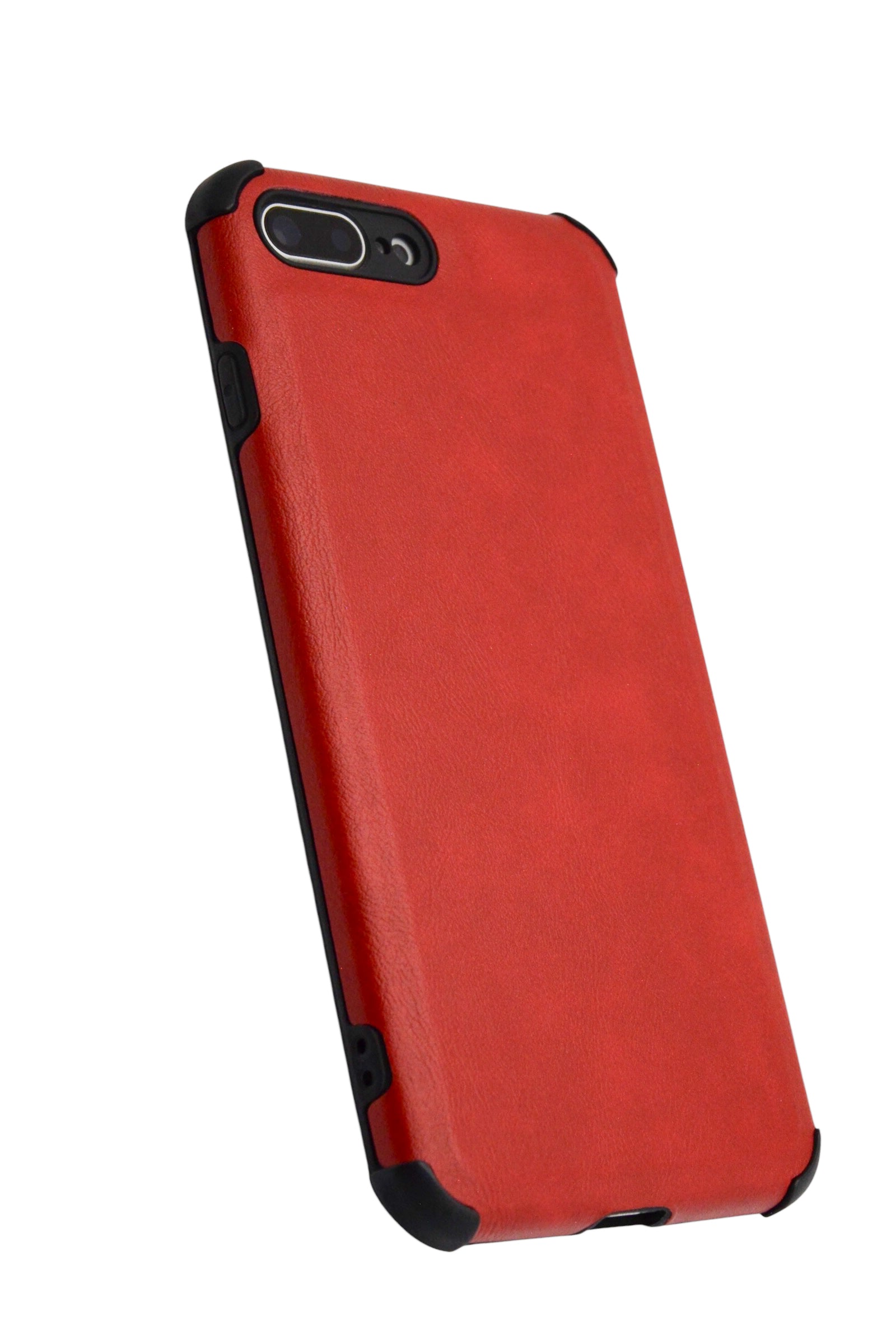 Funda estilo piel con esquinas reforzadas Para iPhone 8 Plus / 7 Plus color Rojo