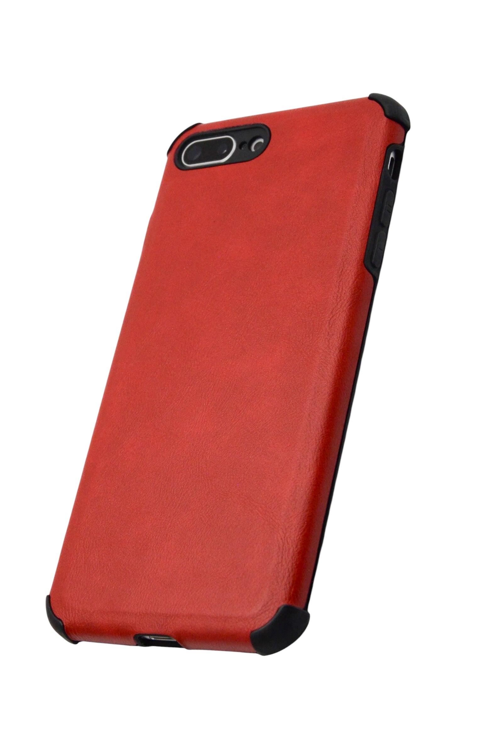 Funda estilo piel con esquinas reforzadas Para iPhone 8 Plus / 7 Plus color Rojo