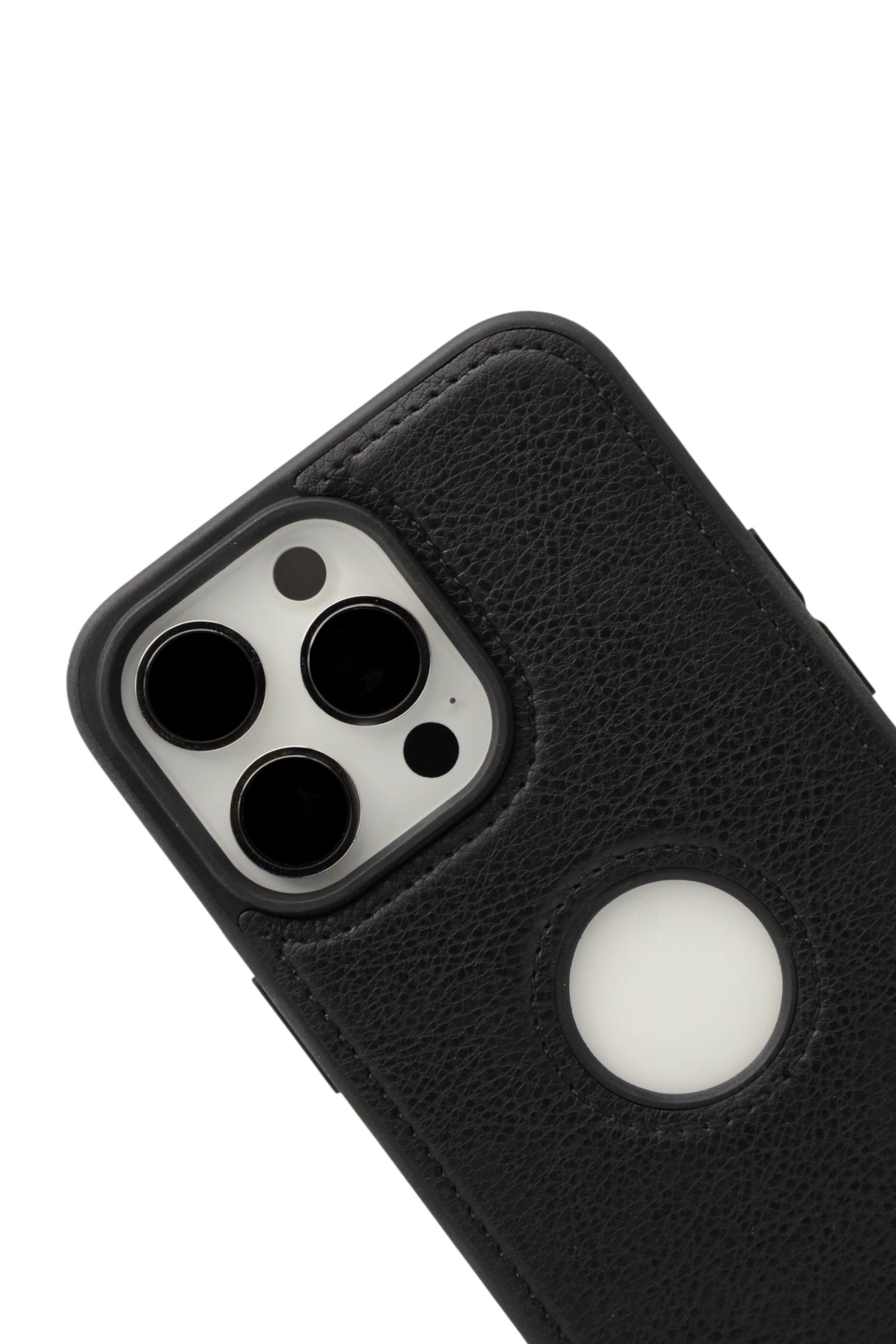 Funda para iPhone 14 Pro Max (6.7) tipo piel color Negro