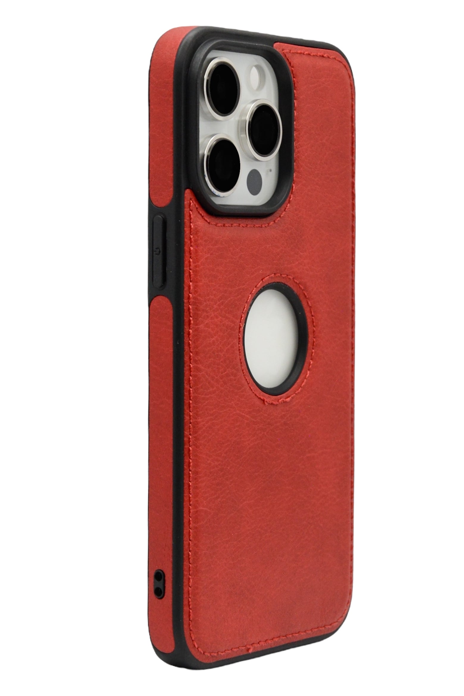 Funda para iPhone 13 Pro Max (6.7) tipo piel color rojo