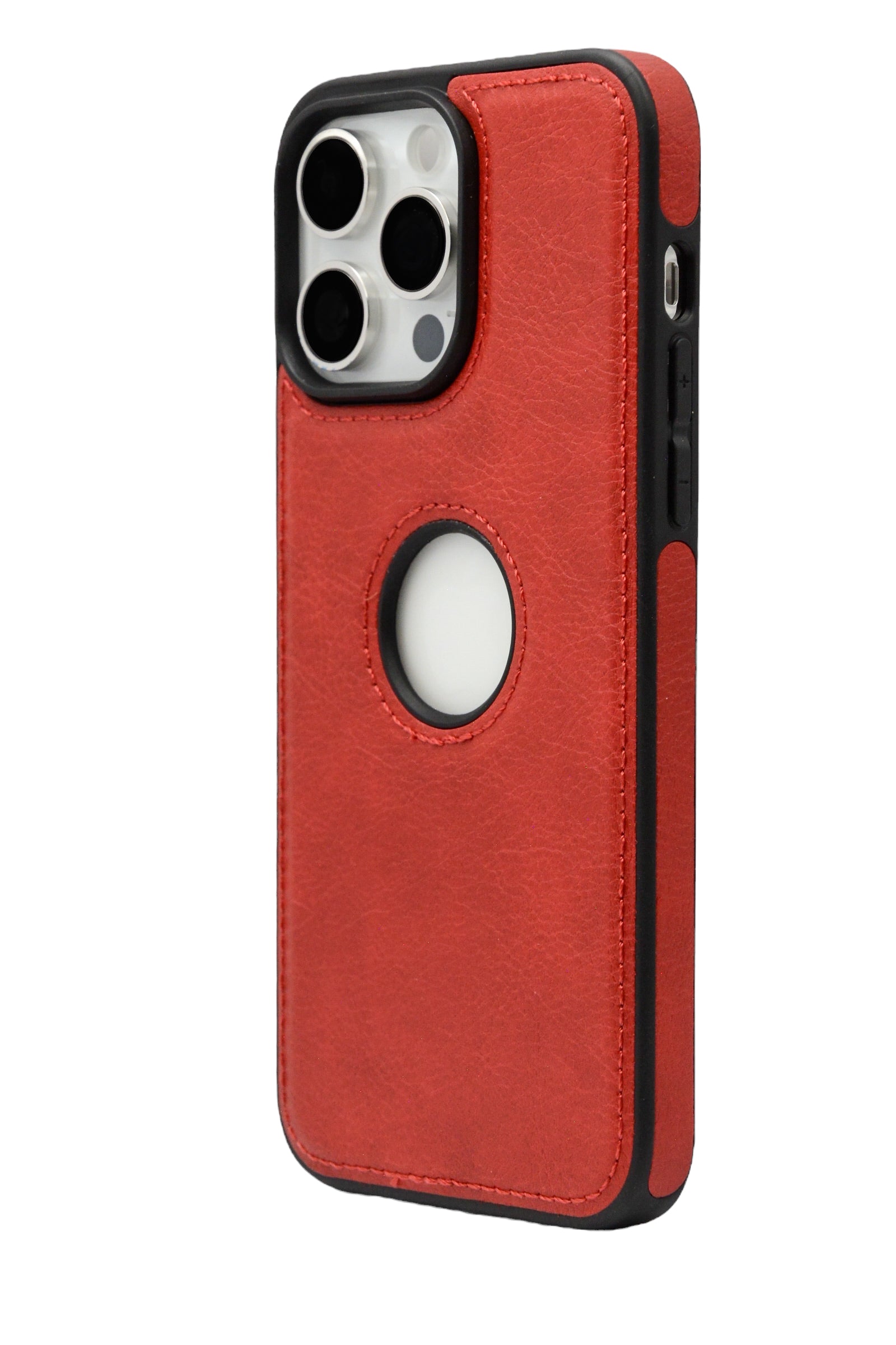 Funda para iPhone 13 Pro Max (6.7) tipo piel color rojo