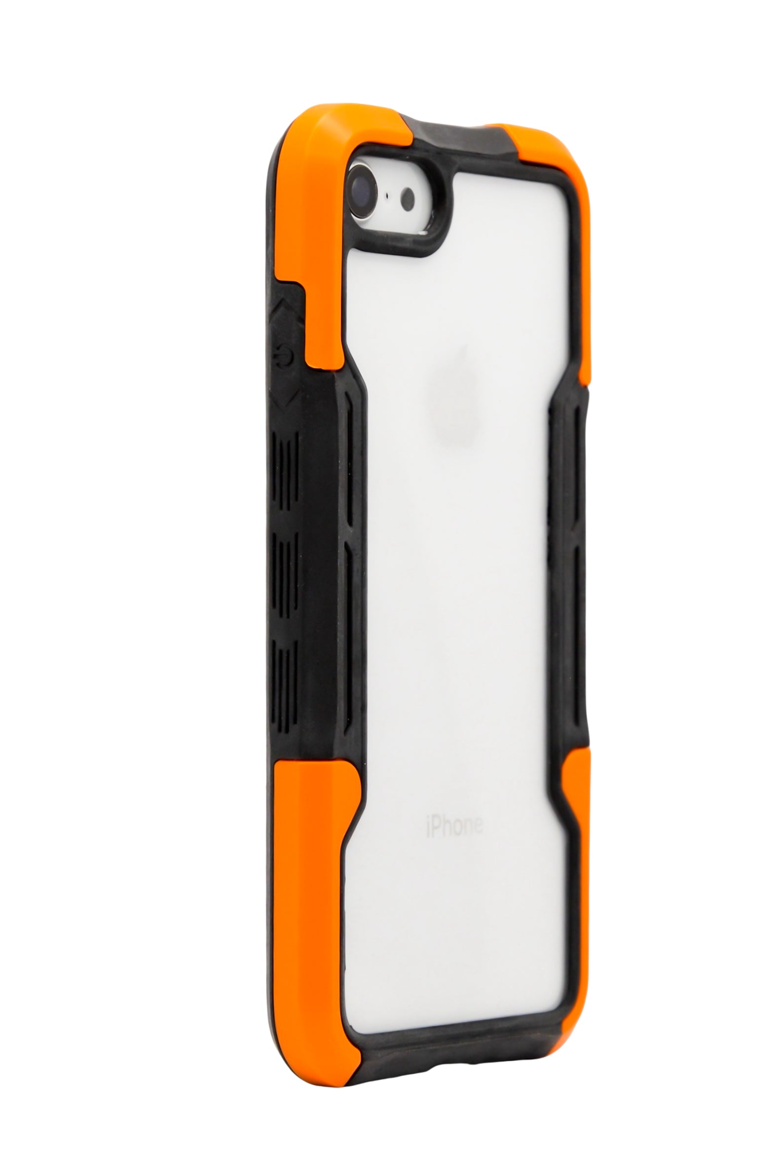 Funda transparente uso rudo para iPhone 8 / 7 / SE  color naranja