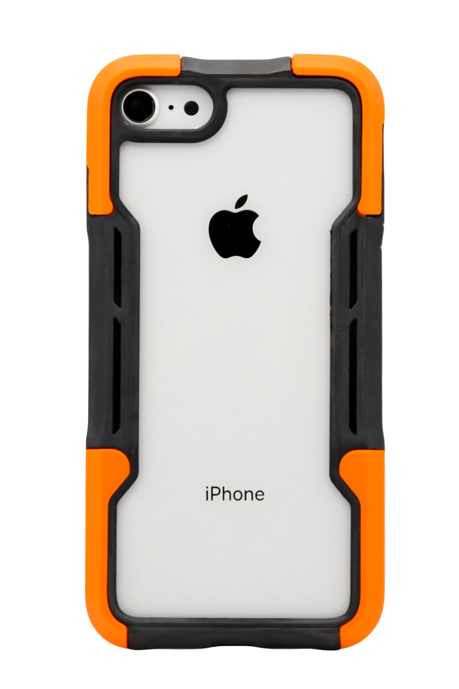 Funda transparente uso rudo para iPhone 8 / 7 / SE  color naranja
