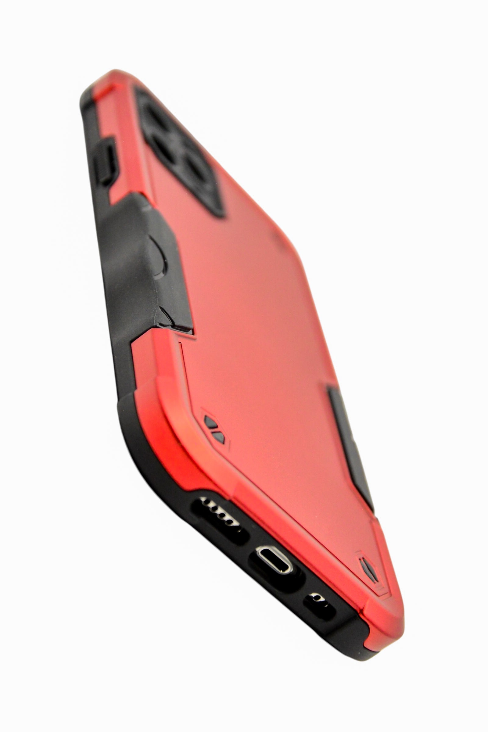 Funda para iPhone 11 pro (5.8) Uso rudo con protección de cámara y agarre ergonómico color Rojo