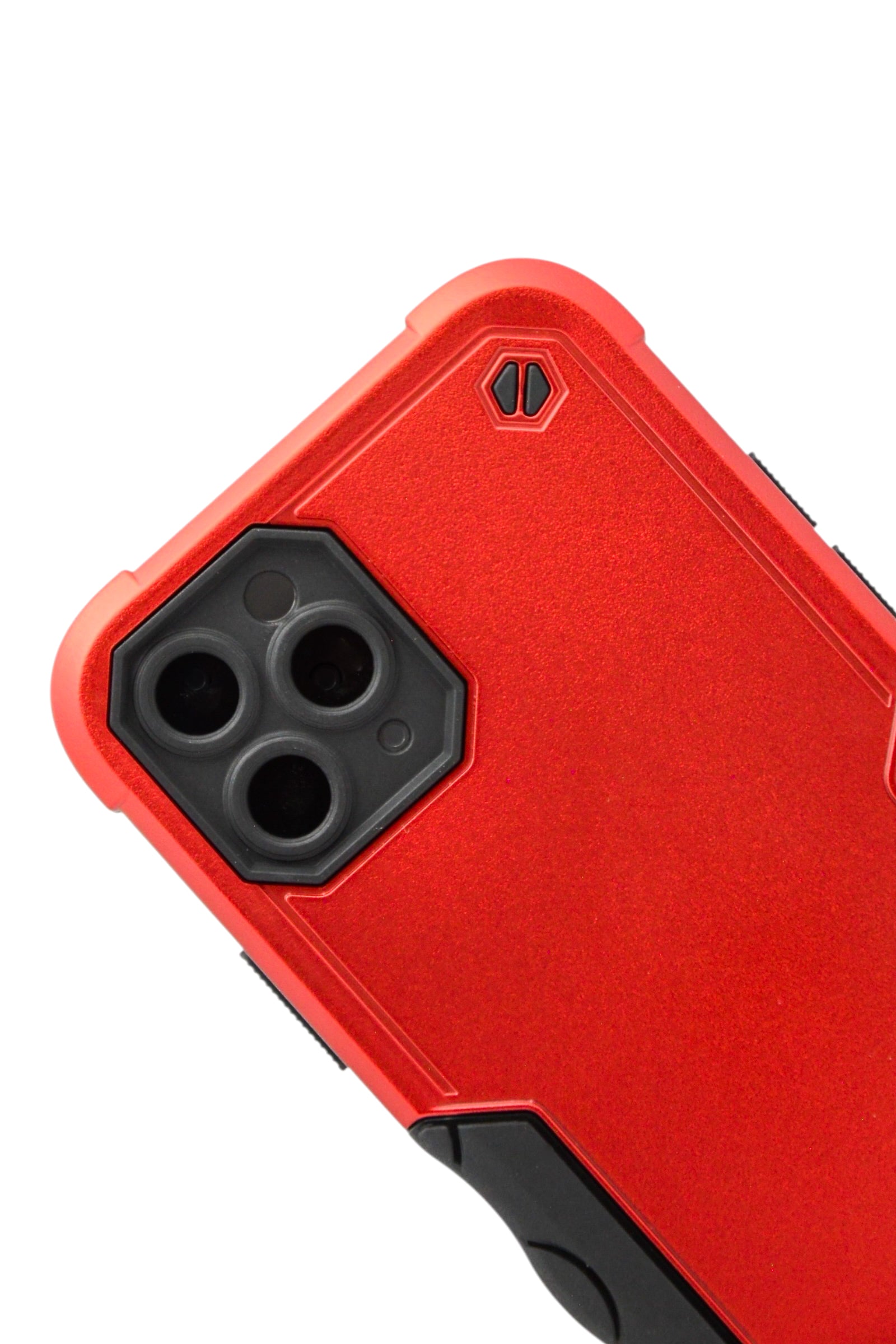 Funda para iPhone 11 pro (5.8) Uso rudo con protección de cámara y agarre ergonómico color Rojo