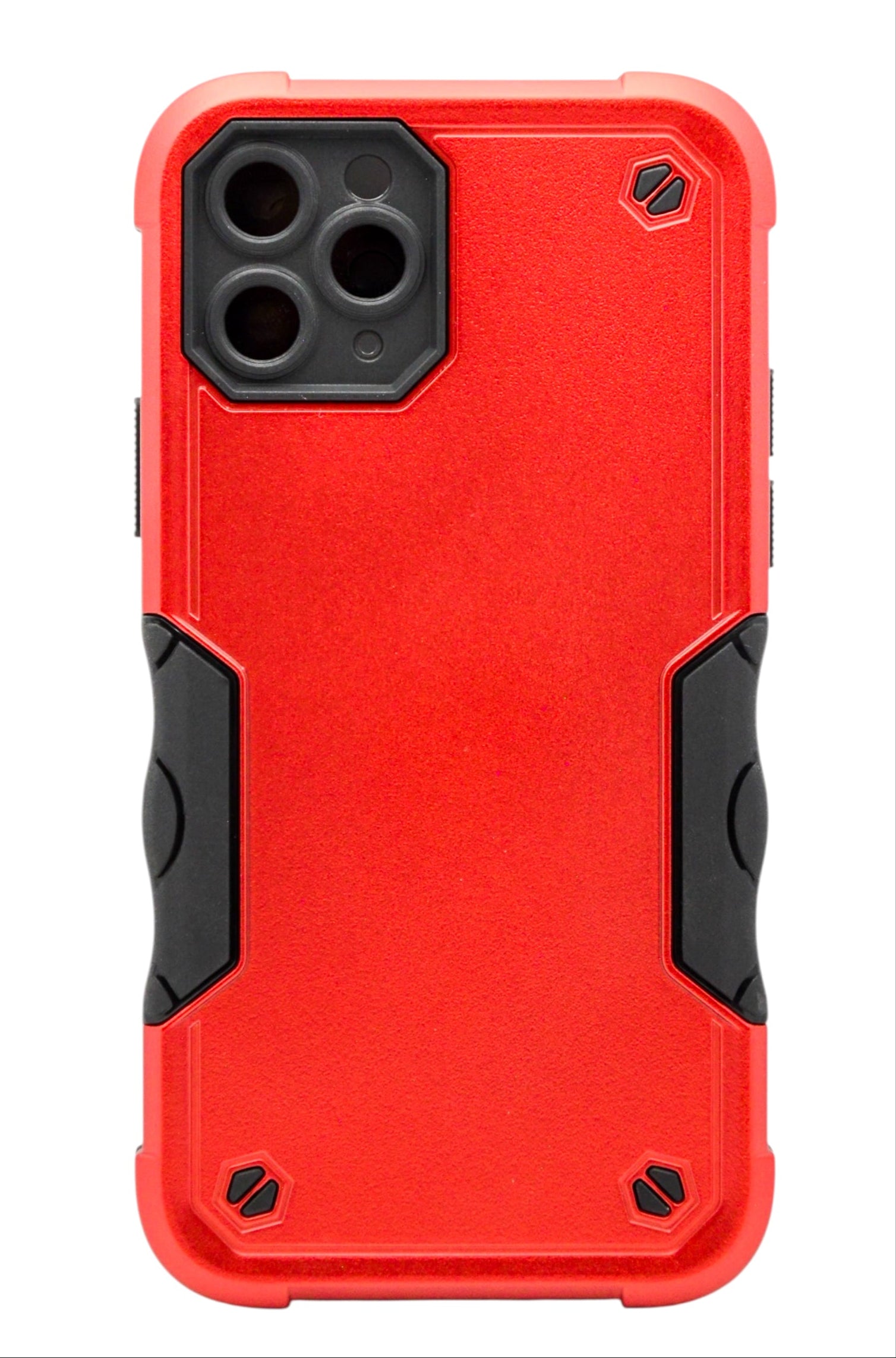 Funda para iPhone 11 pro (5.8) Uso rudo con protección de cámara y agarre ergonómico color Rojo