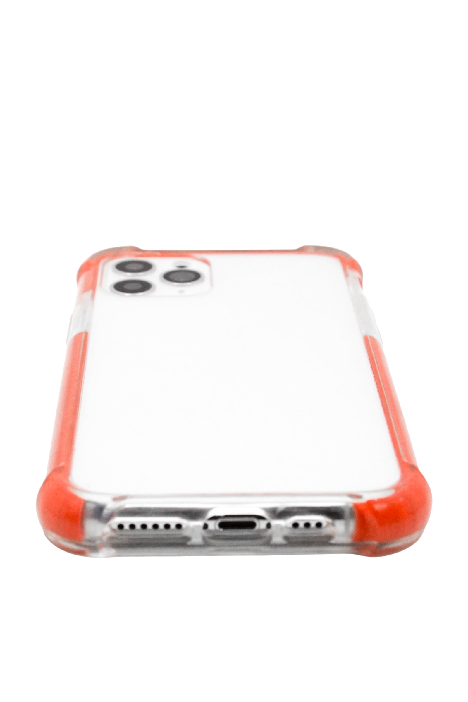 Funda para iPhone 11 Pro (5.8)  transparente con esquinas reforzadas antigolpes bordes Rojos