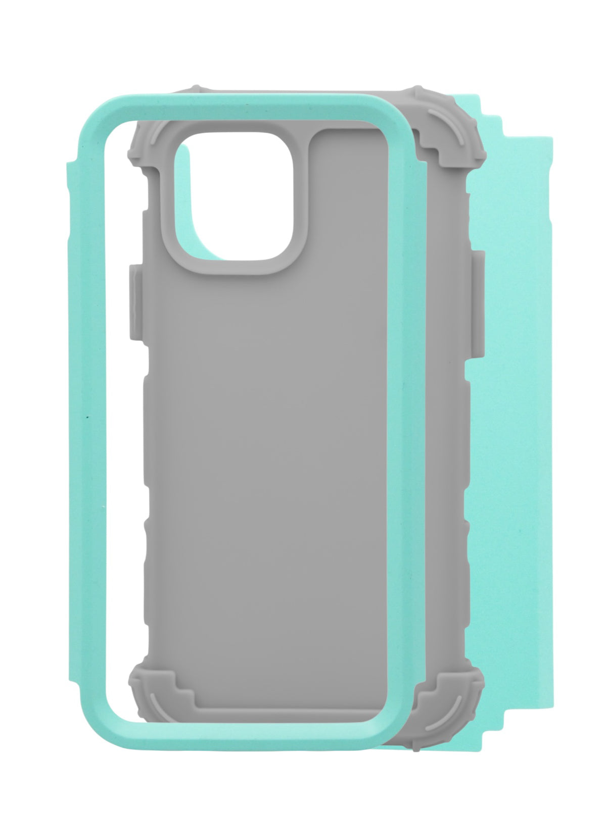 Funda para iPhone 11 pro (5.8) Uso rudo desarmable en 2 piezas, con esquinas reforzadas, color menta