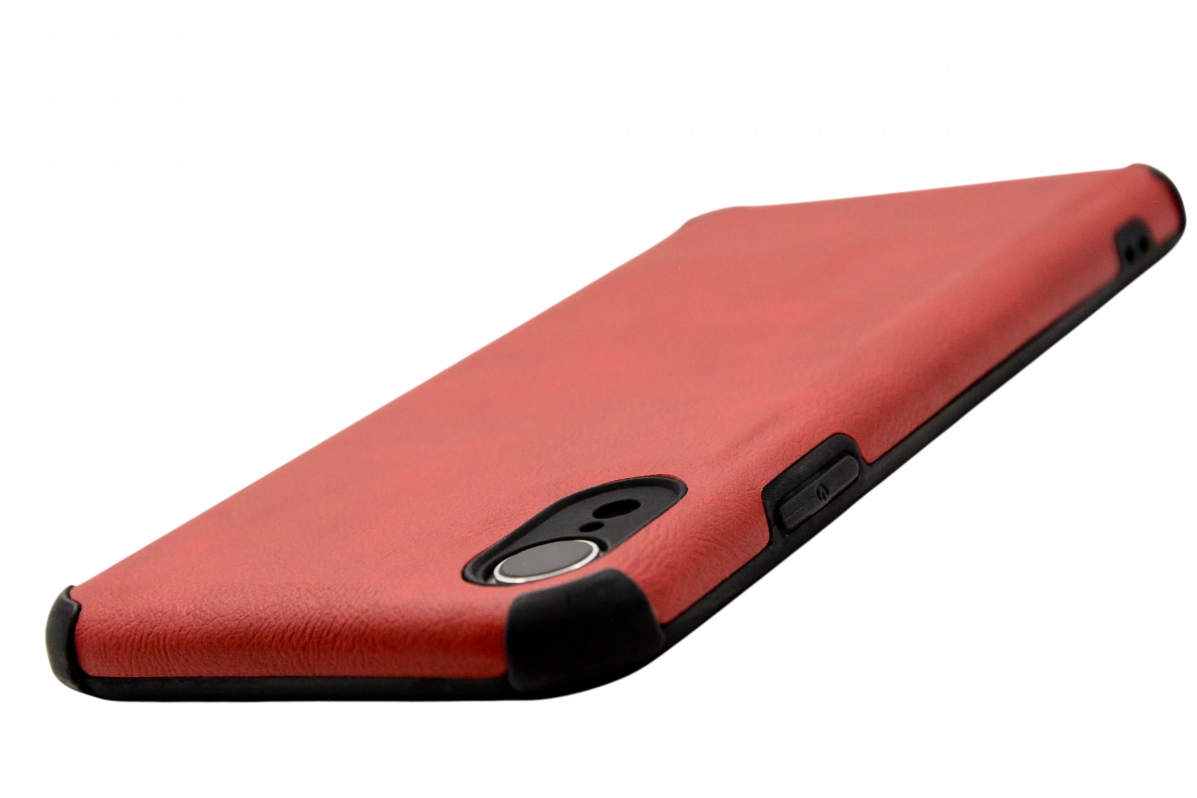 Funda estilo piel con esquinas reforzadas Para iPhone XR color Rojo