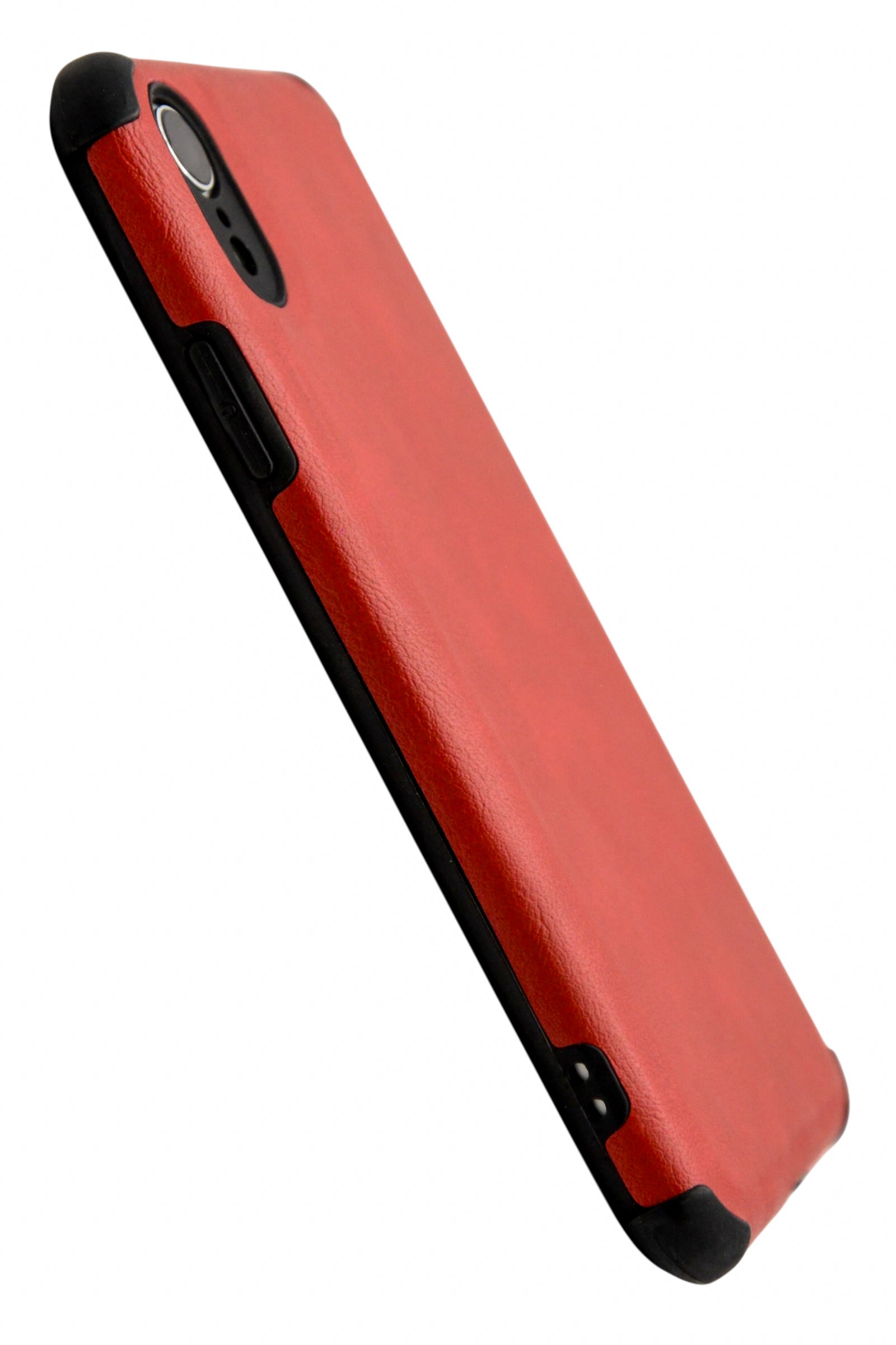 Funda estilo piel con esquinas reforzadas Para iPhone XR color Rojo