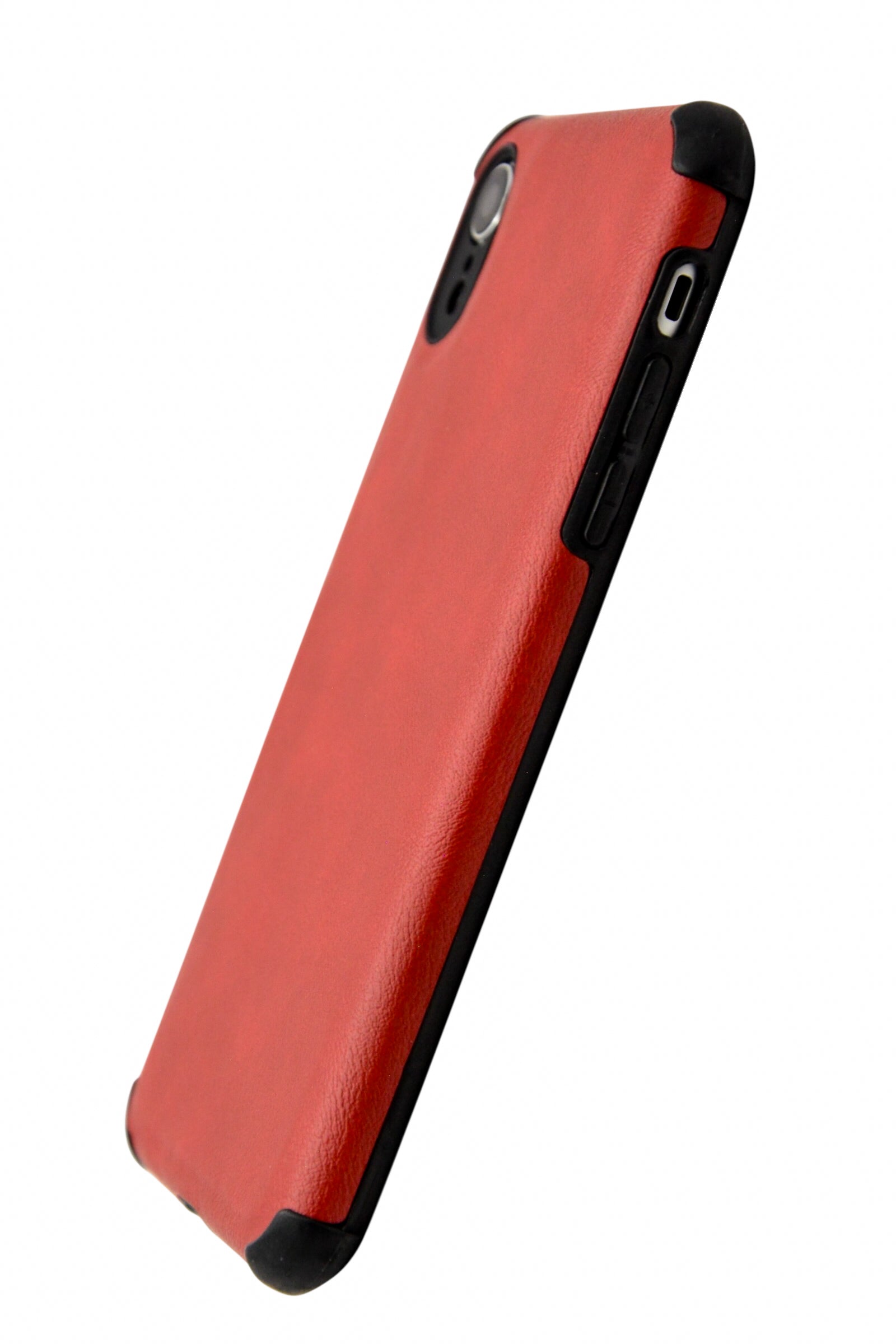 Funda estilo piel con esquinas reforzadas Para iPhone XR color Rojo