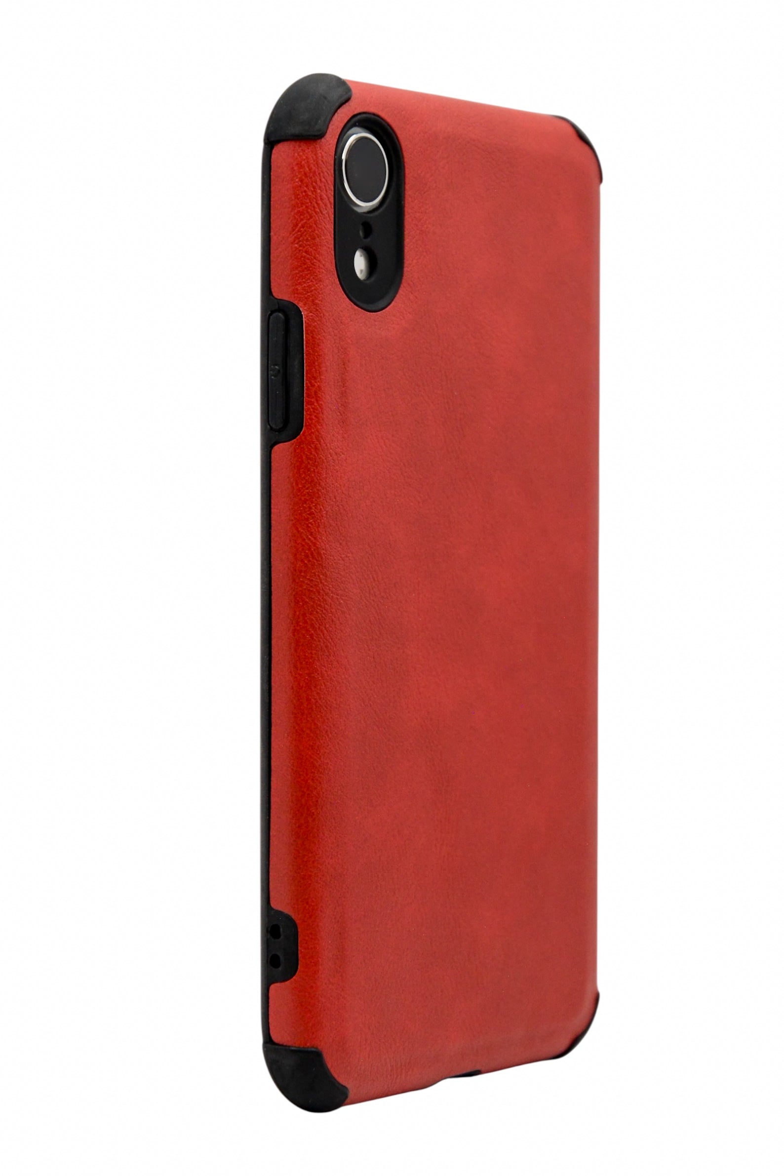 Funda estilo piel con esquinas reforzadas Para iPhone XR color Rojo