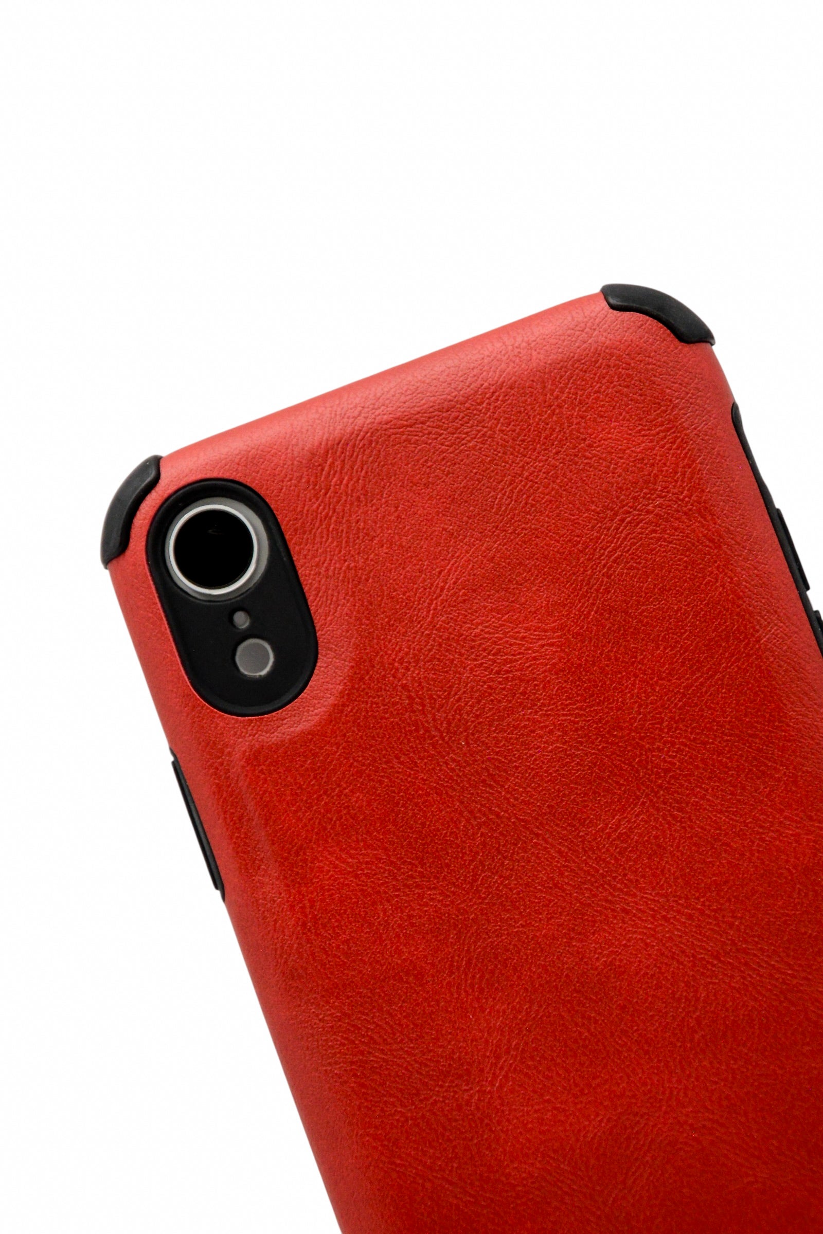 Funda estilo piel con esquinas reforzadas Para iPhone XR color Rojo