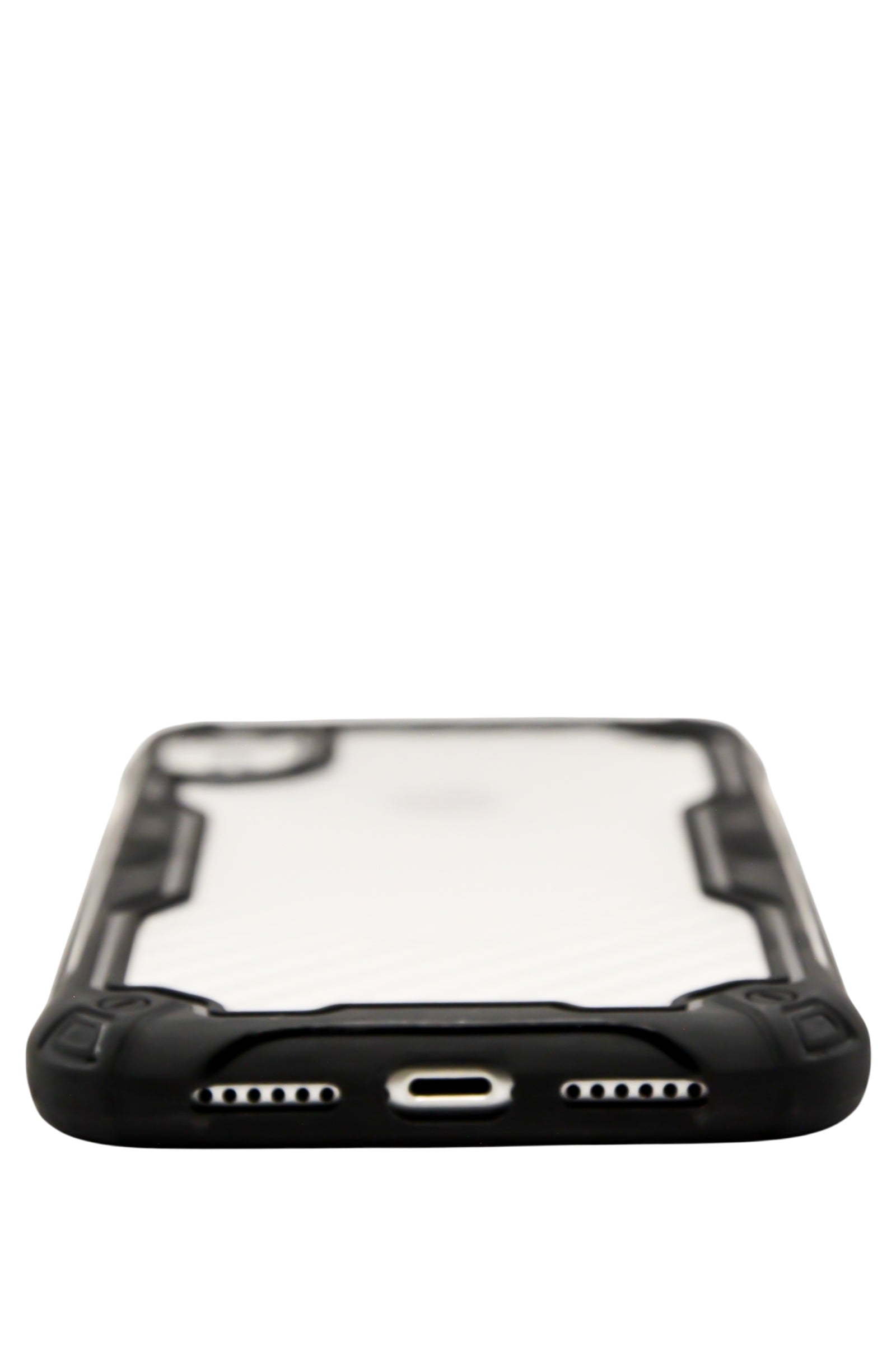 Funda efecto fibra de carbono transparente para iPhone XR color negro