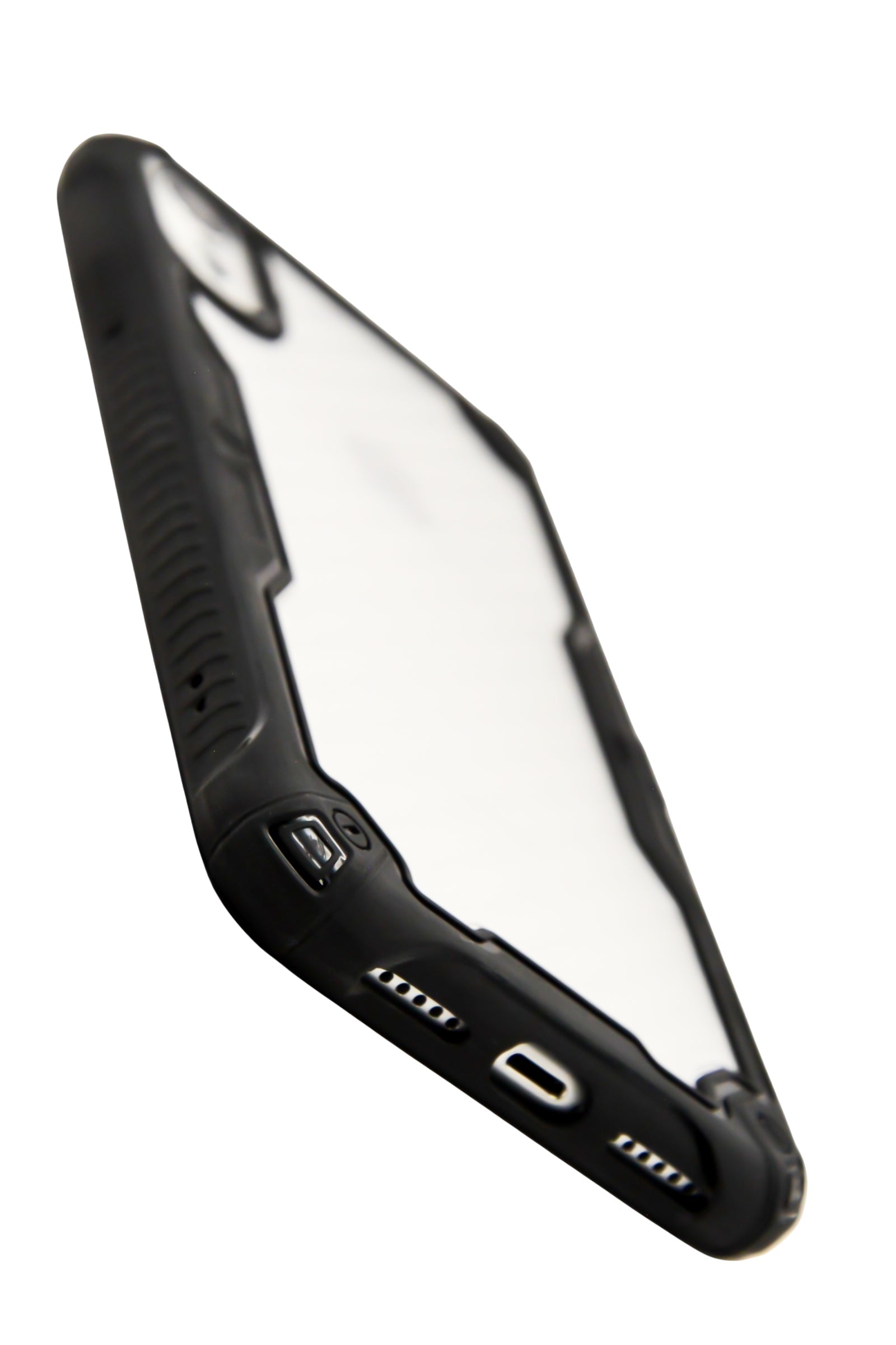Funda efecto fibra de carbono transparente para iPhone XR color negro