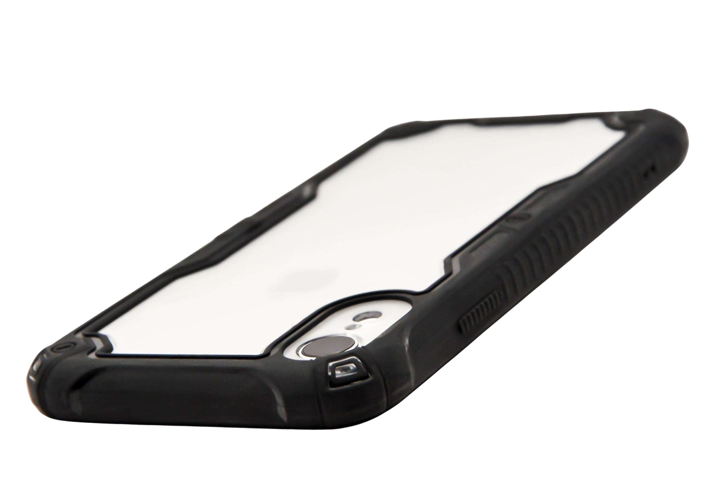 Funda efecto fibra de carbono transparente para iPhone XR color negro
