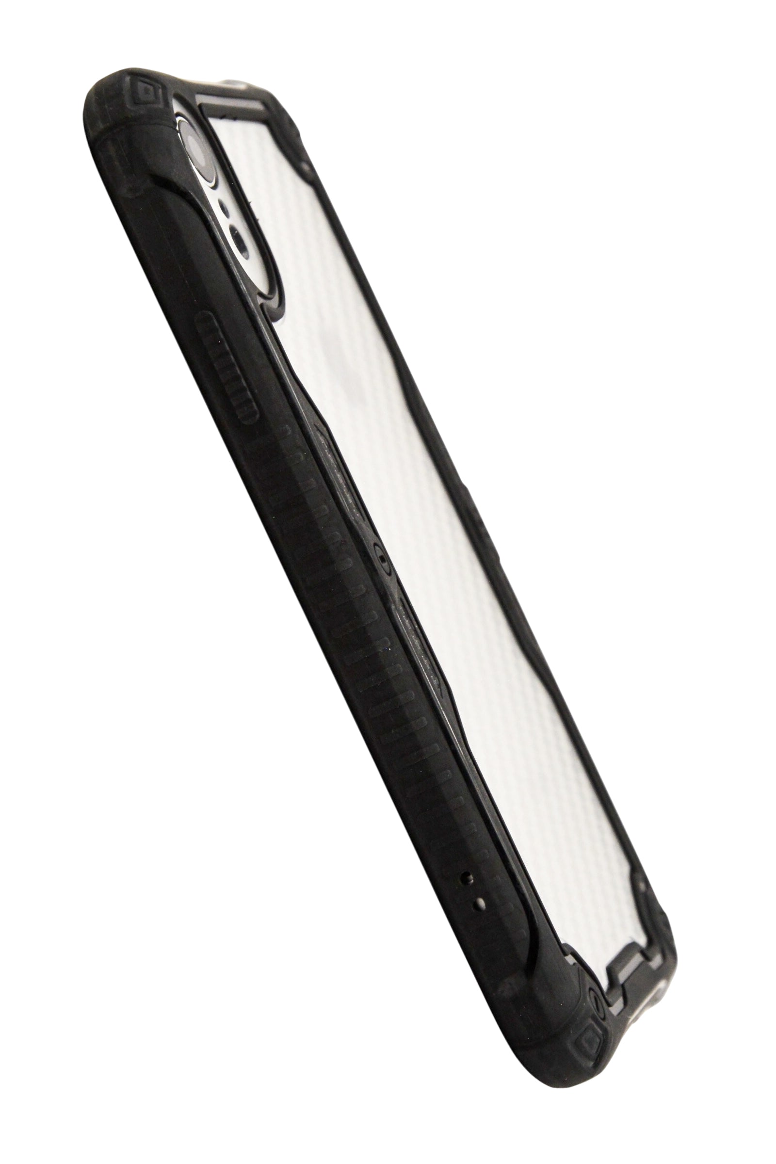 Funda efecto fibra de carbono transparente para iPhone XR color negro