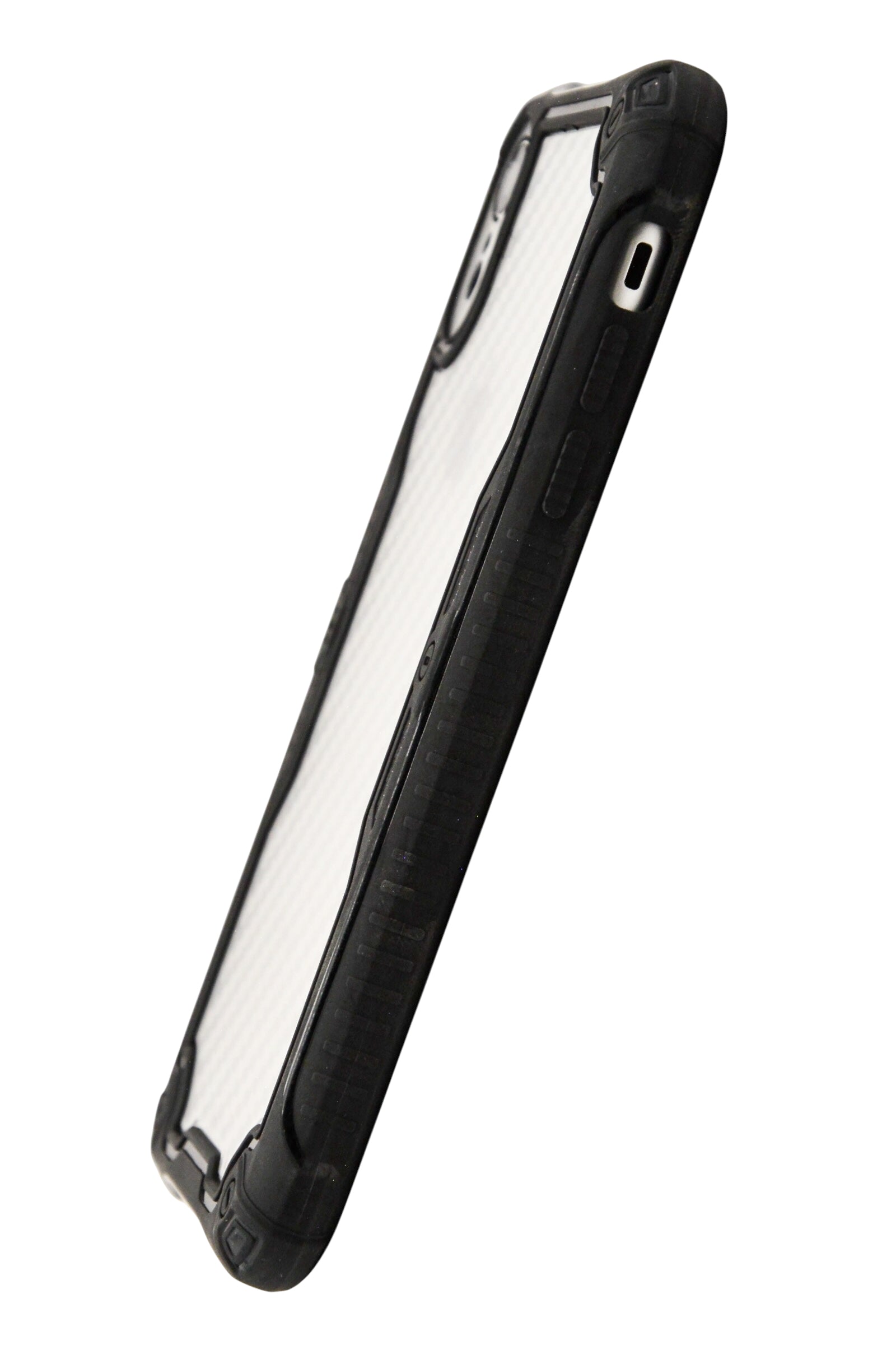 Funda efecto fibra de carbono transparente para iPhone XR color negro