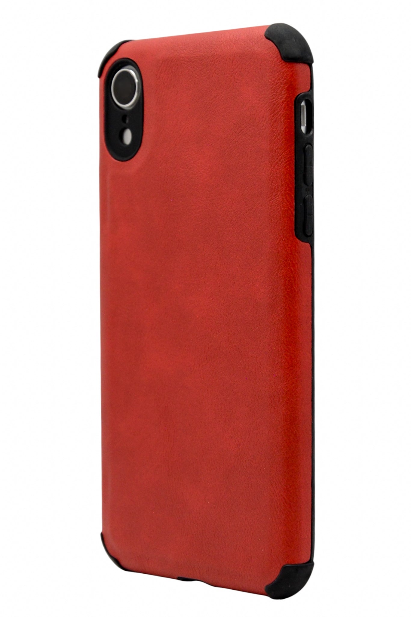 Funda estilo piel con esquinas reforzadas Para iPhone XR color Rojo