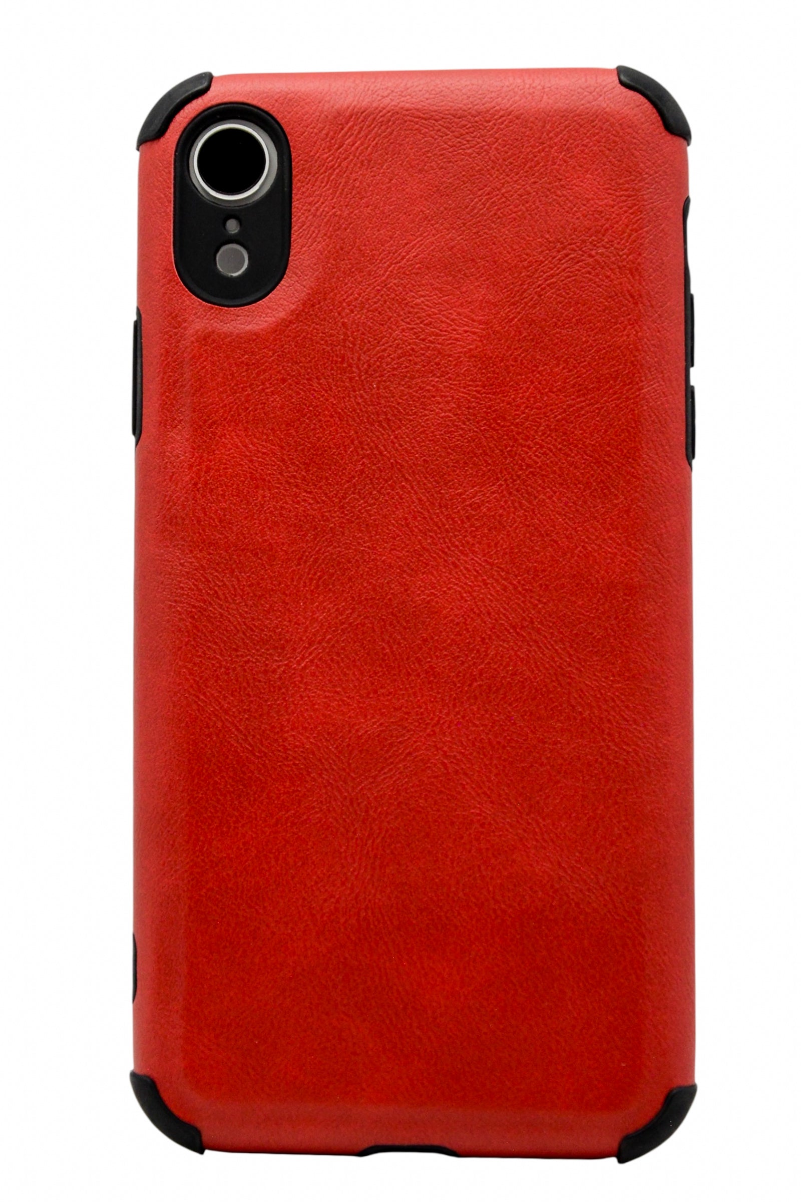 Funda estilo piel con esquinas reforzadas Para iPhone XR color Rojo