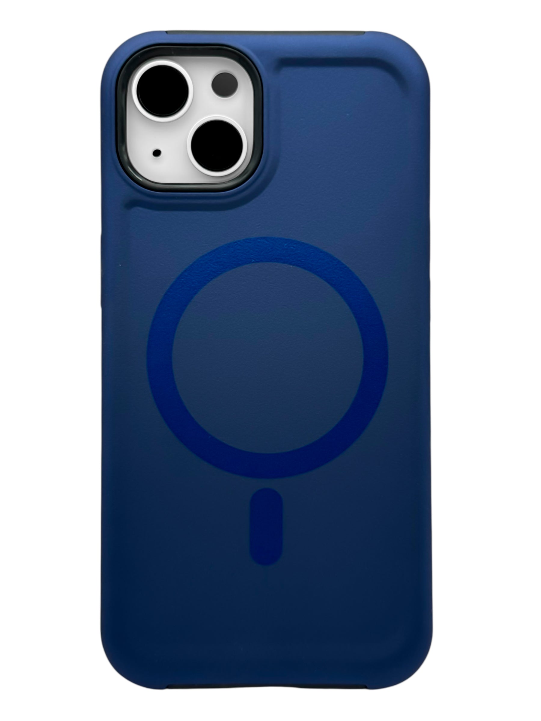 Funda para iPhone 13 normal (6.1) Rigida con aro magsafe textura suave azul
